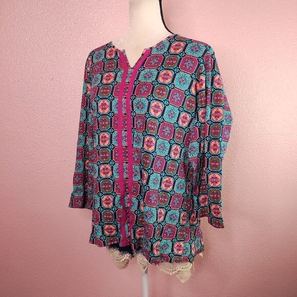 Kim Rogers Printed Top XL - Picture 1 of 7